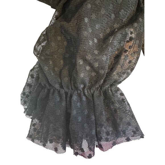 2/$30 ZARA M Black Sheer Polka Dot Blouse - Picture 8 of 16